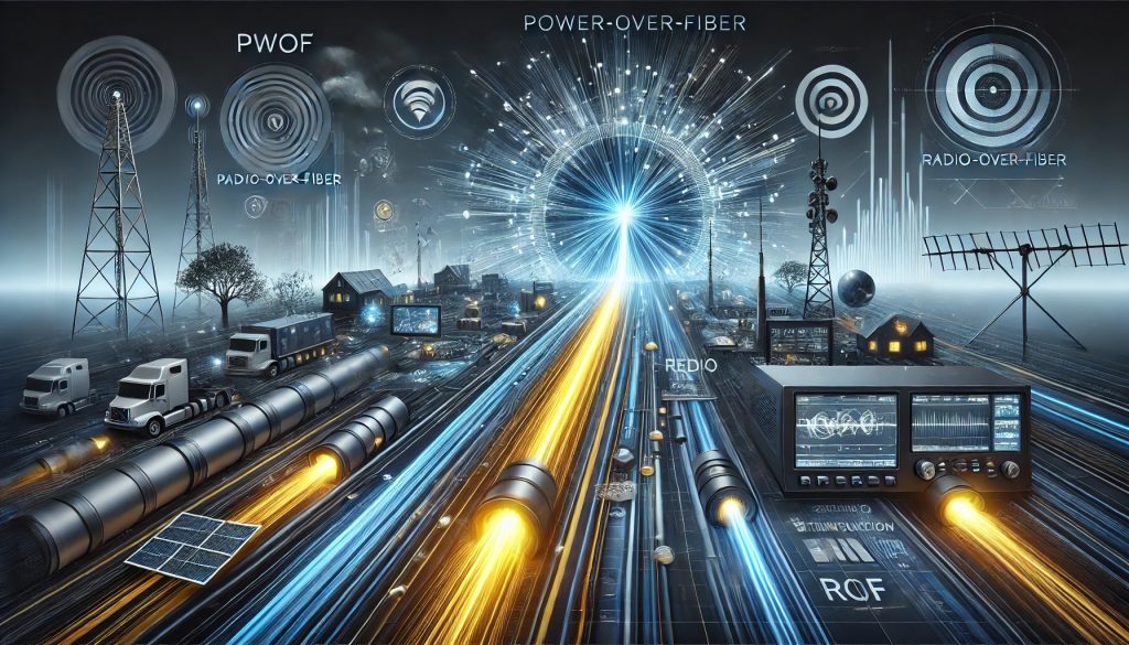 Representación técnica de una red integrada Power-over-Fiber y Radio-over-Fiber con transmisión simultánea de energía y datos en un contexto de desastre natural